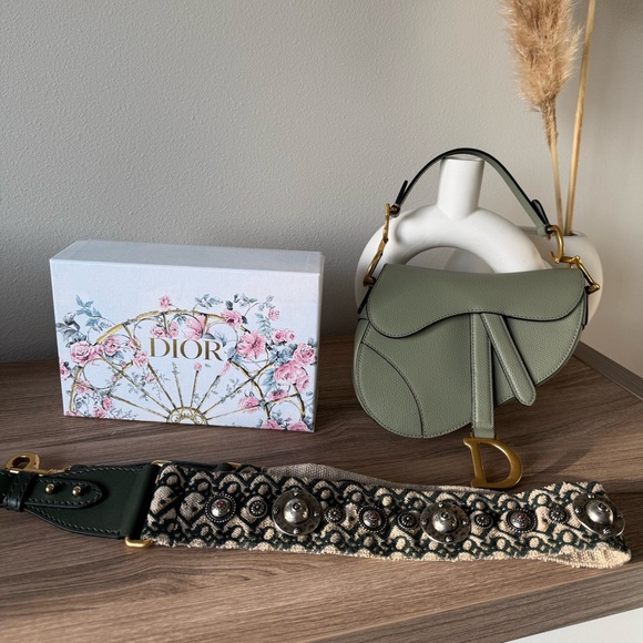 Dior Mini Saddle Bag with Embellished Strap - Picture 2 of 16